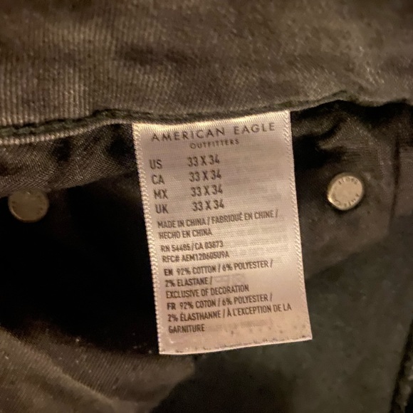 American Eagle black jeans 33x34 slim straight - Picture 7 of 7